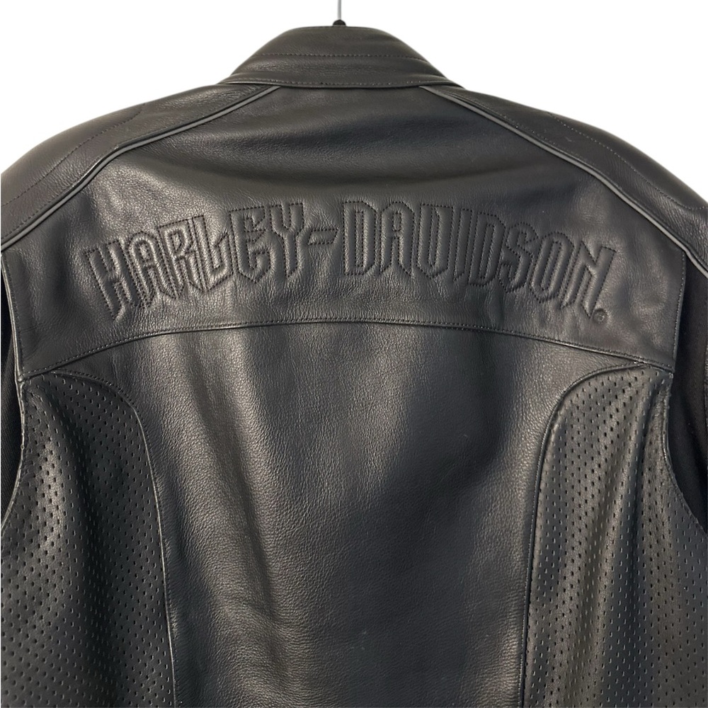 Harley Davidson Rider's Jacket Embossed Black Men's Size L - Picture 3 of 9